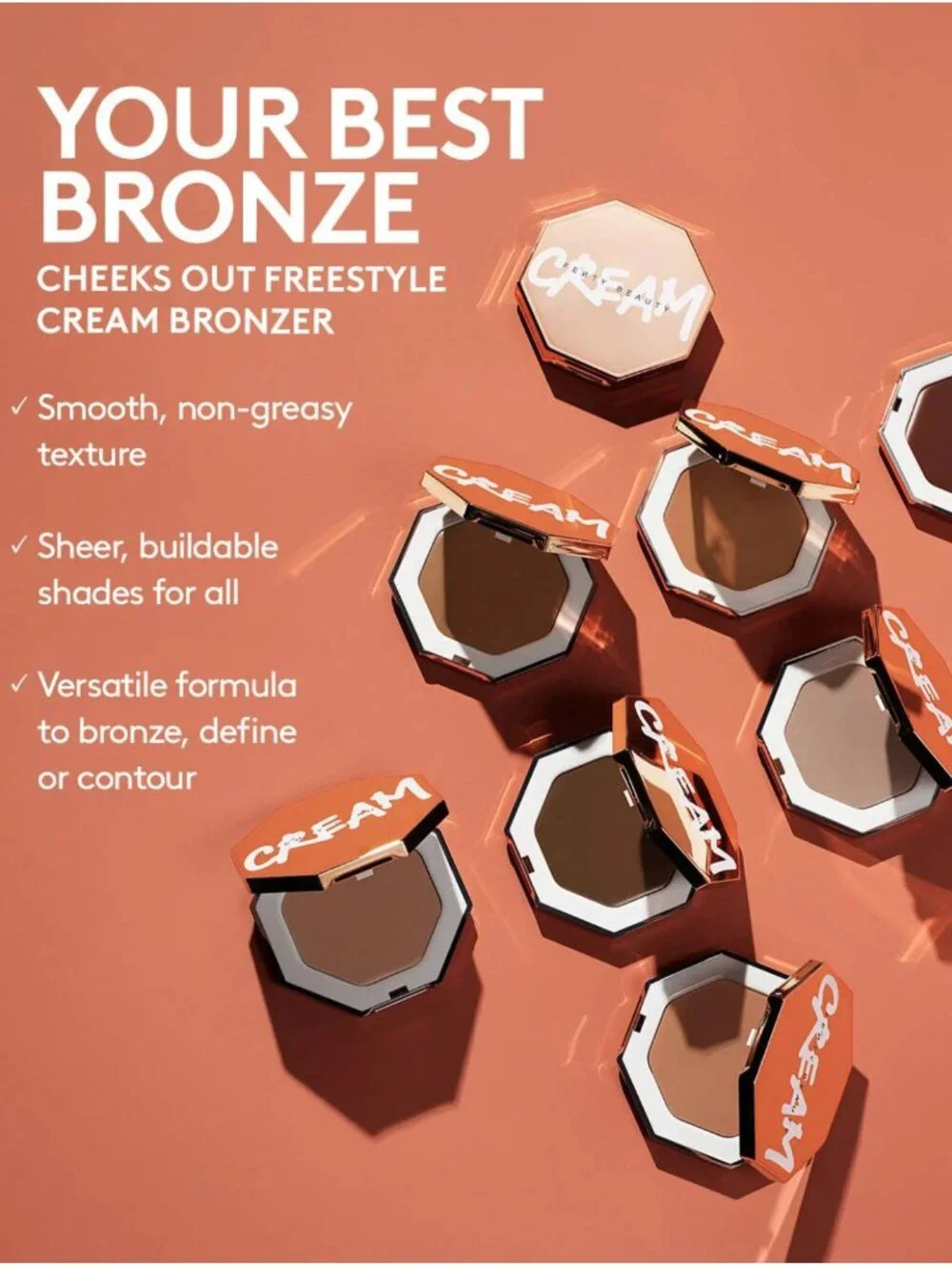 Fenty Beauty Cheeks Out Freestyle Cream Bronzer ~ 07 Toffee Tease (Deep) NIB